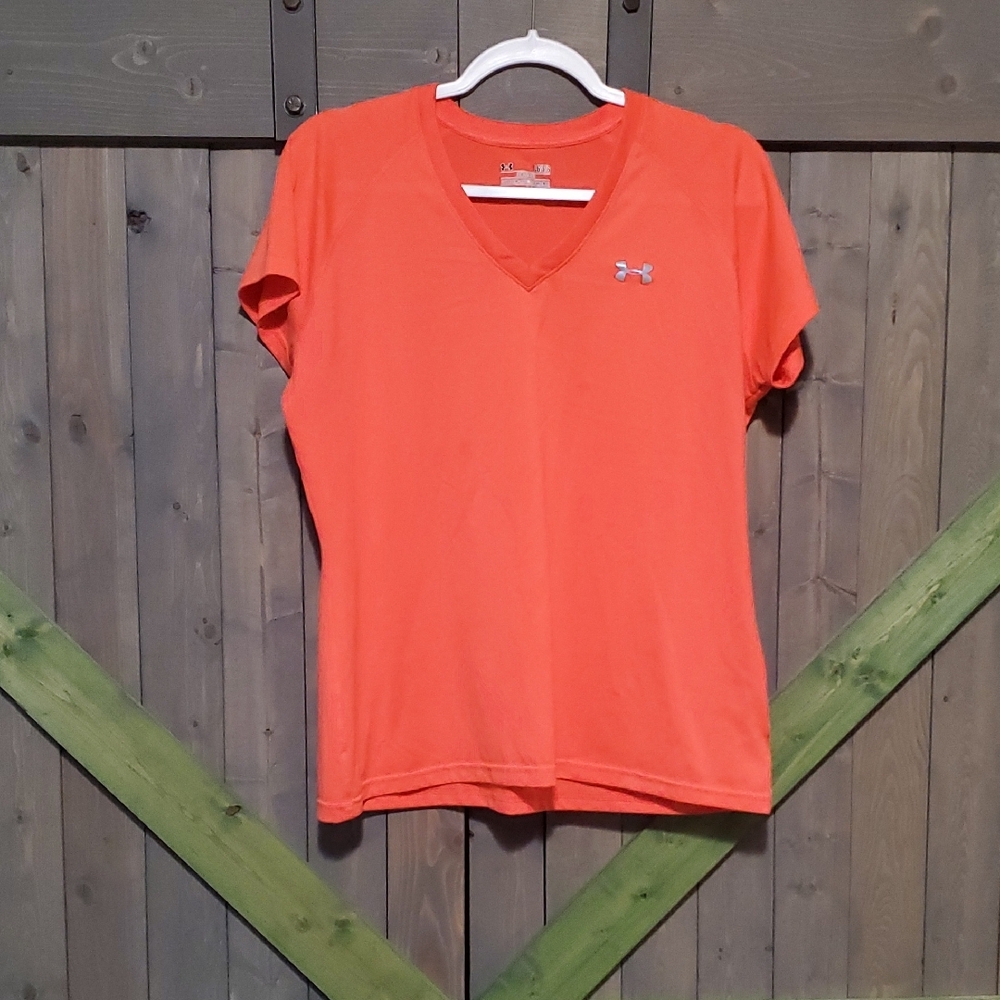 Under Armour Orange V-Neck T-Shirt